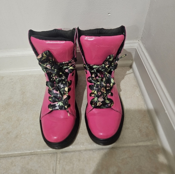 Dr. Martens Shoes - Rare Dr Martens Combat Boot Barbie Core Hot Pink Mix Style Womens US 9 EU 41